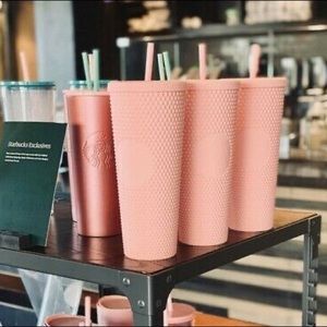 SOLD Matte Pink Studded Starbucks Tumbler